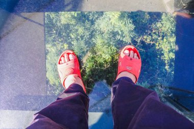 güzel gökyüzü ve bulutlu Tayland hava yürüyüşü Mekong nehri Sangkhom bölgesi, Nong Khai bölgesi, Tayland