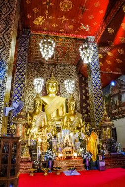 Wat Phra 'daki Altın Pagoda Haripunchai Woramahawihan, Lamphun, Tayland