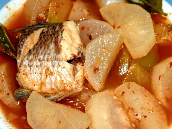 Pesce Zuppa Cibo Tailandese — Foto Stock