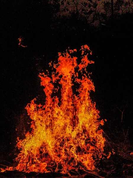 Fuego Llamas Fondo Oscuro —  Fotos de Stock