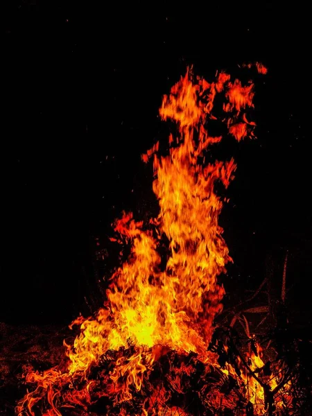 Fire Flames Dark Background — Stock Photo, Image