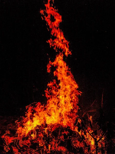 Fuego Llamas Fondo Oscuro —  Fotos de Stock