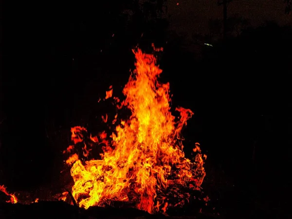 Fuego Llamas Fondo Oscuro —  Fotos de Stock