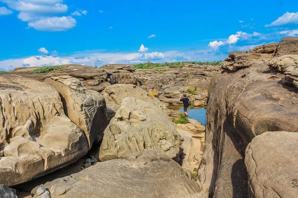 Hat Chom Dao Büyük Kanyon Taş Sanatı UbonRatchathani, Tayland