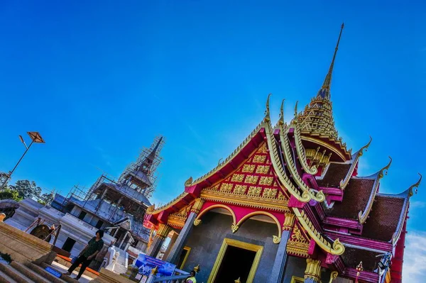 Den Vackra Himlen Och Molnet Thai Skywalk Vid Mekong Floden — Stockfoto