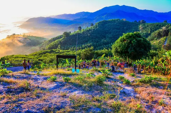 朝の日差し メコン川 Phu Huay Isan Sangkhom Diストリクト Nong Khai省 Thailand — ストック写真