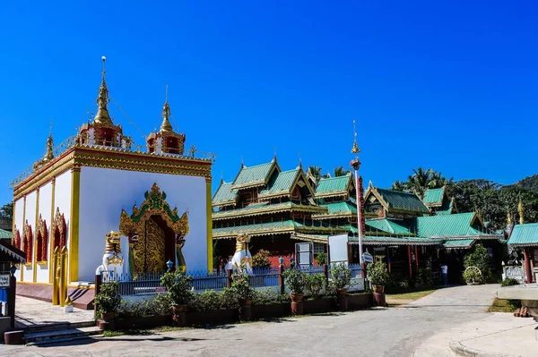 Wat Chong Klang Wat Chong Kham Burmai Építészeti Stílus Mae — Stock Fotó