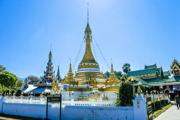 Wat Chong Klang Und Wat Chong Kham Burmesische Architektur Mae — Stockfoto