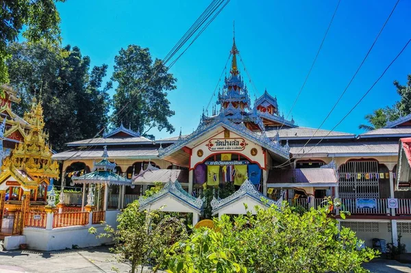 Wat Pang Burmese Architectural Style Mae Hong Son Northern Thailand — стоковое фото