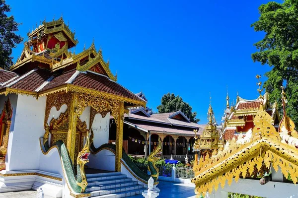 Wat Pang Birmanês Arquitetura Estilo Mae Hong Son Norte Tailândia — Fotografia de Stock