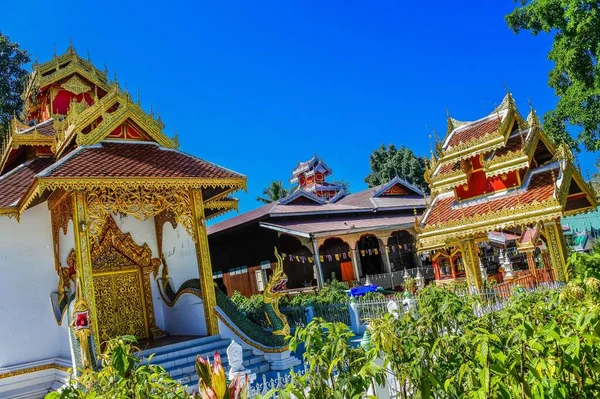 Wat Pang Βιρμανικό Αρχιτεκτονικό Στυλ Mae Hong Son Βόρεια Ταϊλάνδη — Φωτογραφία Αρχείου