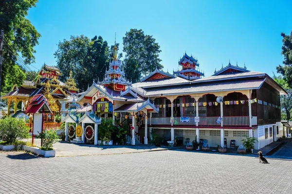 Wat Pang Burmese Architectural Style Mae Hong Son Northern Thailand — стокове фото