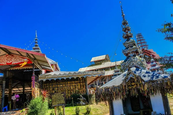 Puente Bambú Puente Sutongpe Puente Madera Más Largo Mae Hong — Foto de Stock