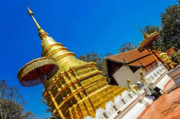 Wat Phra Hogy Chom Thong Worawihan Golden Pagoda Phayao Thaiföld — Stock Fotó