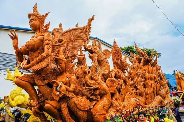 Ubon Ratchathani Candle Festival 2019 Tajlandia — Zdjęcie stockowe