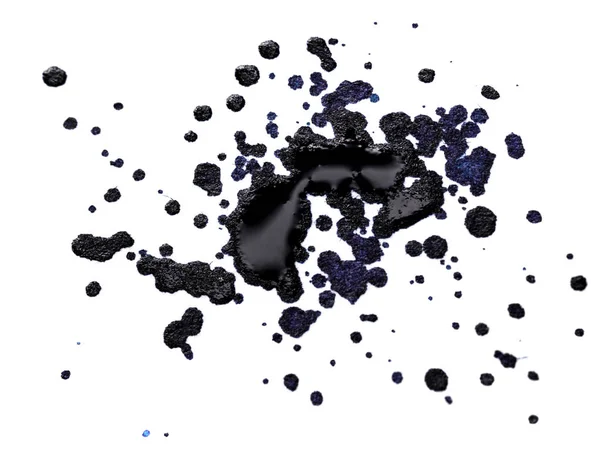 Чорна Краплина Крупним Планом Ізольована Білому Тлі — стокове фото