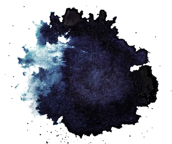 Inkt Droplet Close Geïsoleerd Witte Achtergrond — Stockfoto
