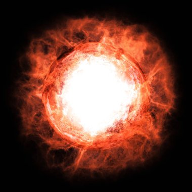 Güneş patlama 3d çizim