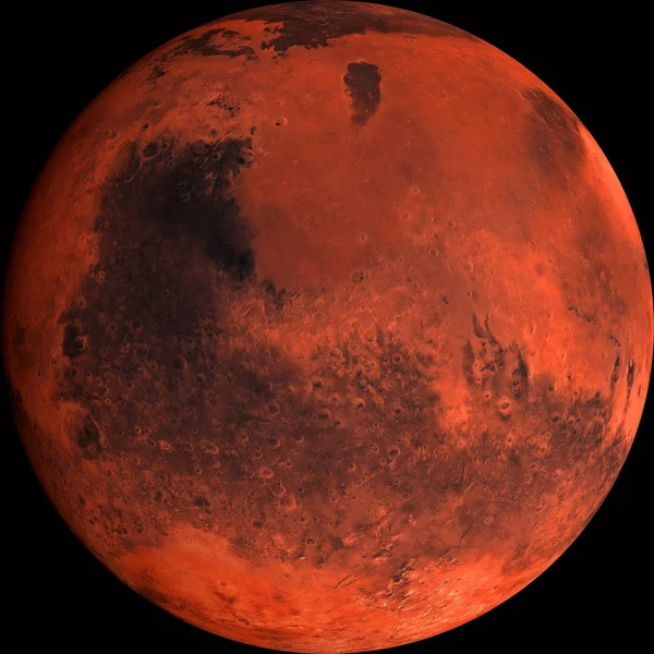 3D mars üzerinde siyah arka plan Render