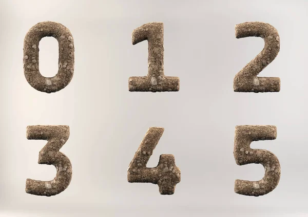 3D Render Set of Soil Numbers — Stock Photo, Image