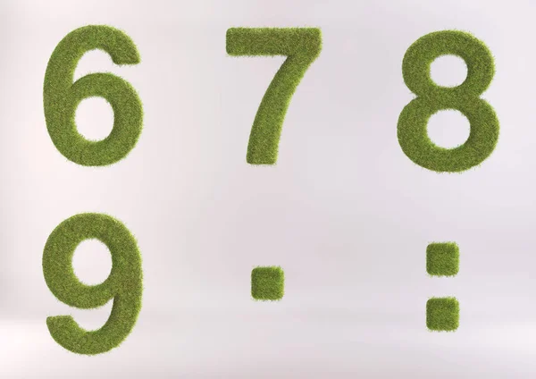 Tráva - 3d tavené trávy písmena abecedy a čísla — Stock fotografie