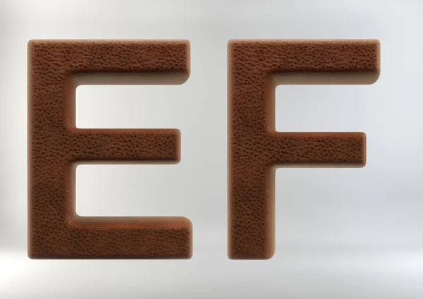 3D Render of Leather Letras y números —  Fotos de Stock