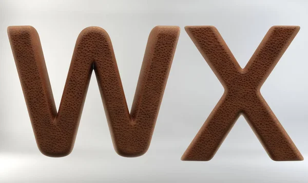 3D Render of Leather Letras y números —  Fotos de Stock