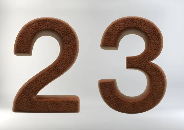 3D Render of Leather Letters & Numbers — Stock Photo, Image