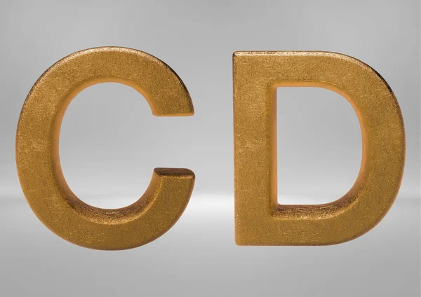 3D Rendering of Gold Alphabet (Letters and Numbers) — Stock Photo, Image