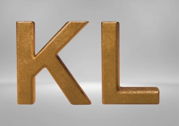 Renderização 3D do alfabeto dourado (Letras e números ) — Fotografia de Stock