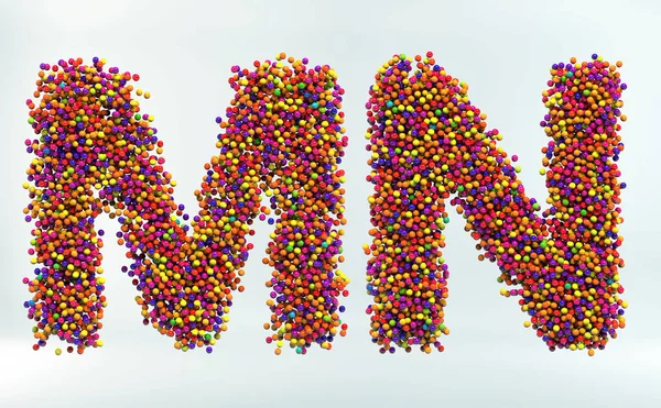 Ilustración 3D del alfabeto de puntos dulces —  Fotos de Stock