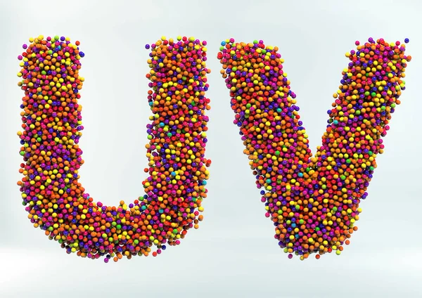 3D ілюстрації точка цукерки абетка — стокове фото