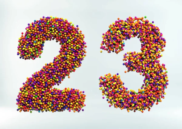 3D illustratie van Candy Dot alfabet — Stockfoto