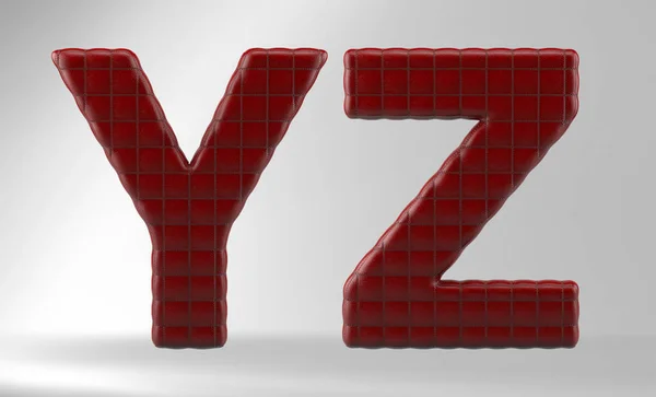 Ilustracja 3D alfabetu kanapy ze skóry — Zdjęcie stockowe