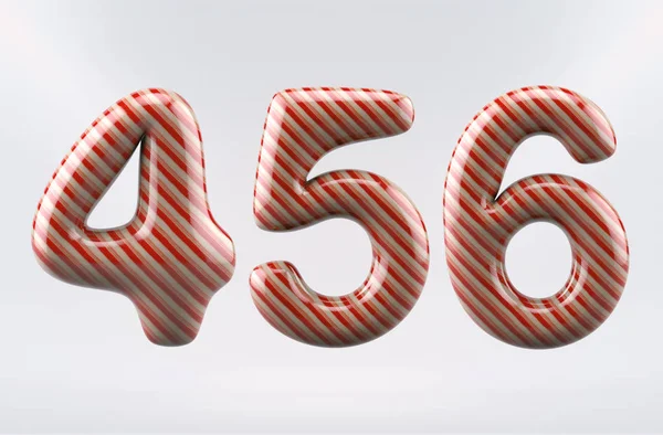 Ensemble de lettres et de chiffres bonbons - Illustration 3D — Photo