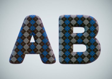 Çorap alfabesi (rakam ve harf 3D çizimi)