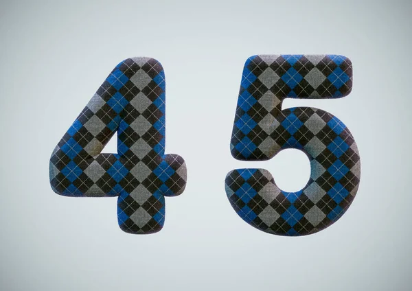 Illustration 3D de l'alphabet des chaussettes (chiffres et lettres) ) — Photo