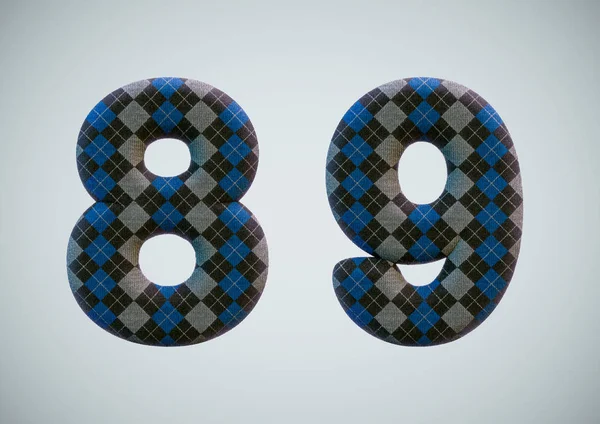 Illustration 3D de l'alphabet des chaussettes (chiffres et lettres) ) — Photo