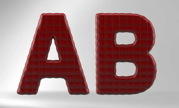 3D απεικόνιση του δερμάτινο καναπέ αλφάβητο — Φωτογραφία Αρχείου