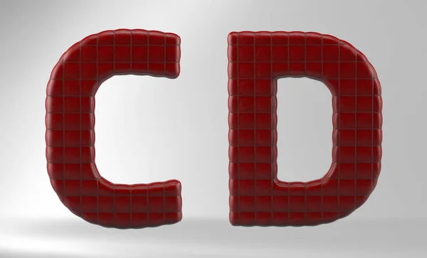 3D Illustration of Leather Couch Alphabet — Stock Photo, Image