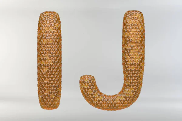 3D obrázek Honeycomb čísel a písmen — Stock fotografie