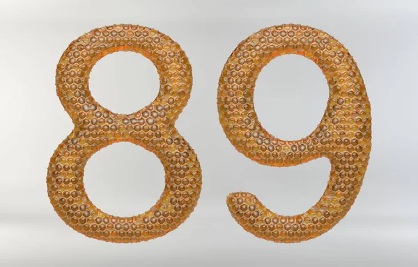 Petek rakam ve harf 3D çizimi — Stok fotoğraf
