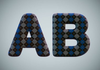 Çorap Alfabesinin 3d Render (Sayılar ve Harfler)