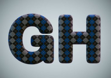 Çorap Alfabesinin 3d Render (Sayılar ve Harfler)