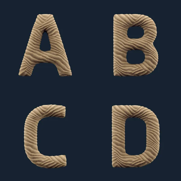 3d Render of Sand Alphabet — Foto de Stock