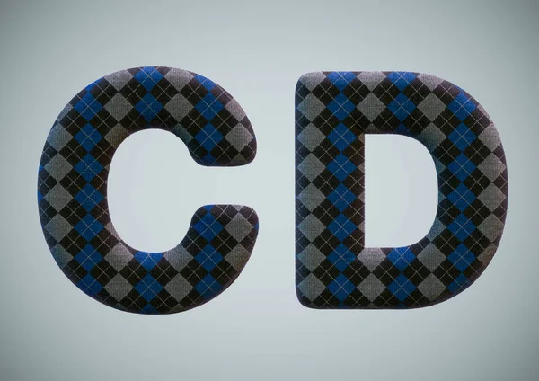 3D Render of Sock Alphabet (Números e letras ) — Fotografia de Stock