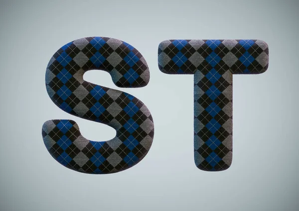 3D Render of Sock Alphabet (Números y letras ) —  Fotos de Stock