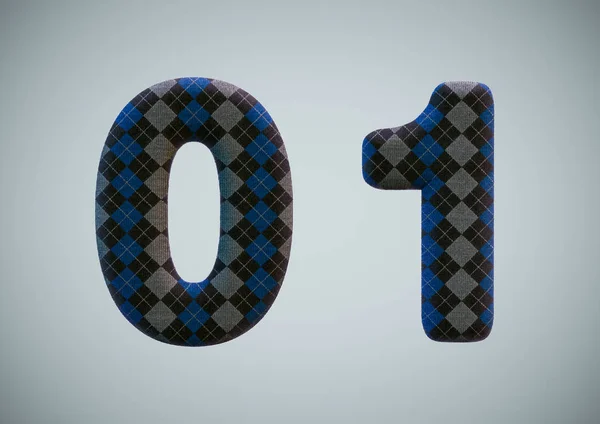 3D Render of Sock Alphabet (Numbers and Letters) — Stock Photo, Image
