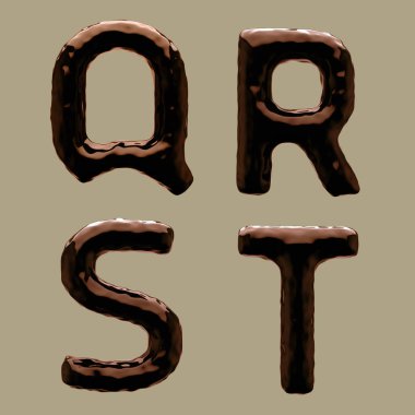 Çikolata Alfabesi 3d Render