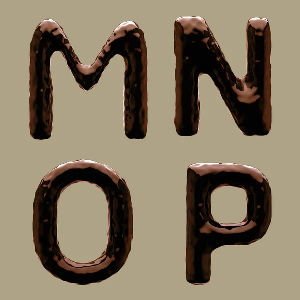 Render 3D dell'alfabeto di cioccolato — Foto Stock